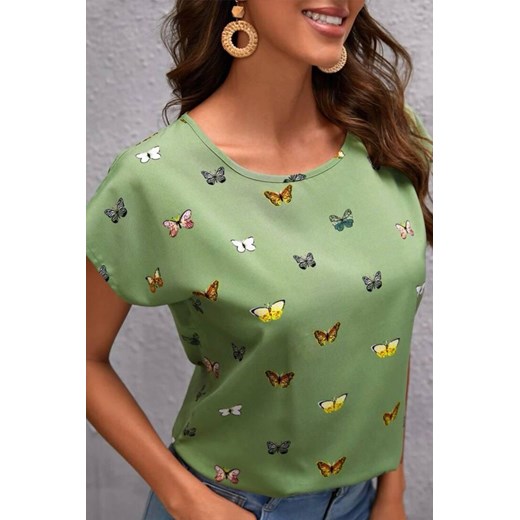 T-shirt FOLGERDA GREEN ze sklepu Ivet Shop w kategorii Bluzki damskie - zdjęcie 172577322