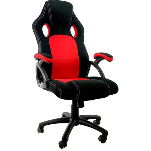 Czarno-czerwony fotel gamingowy - Awerte 3X ze sklepu Edinos.pl w kategorii Krzesła biurowe - zdjęcie 172578884