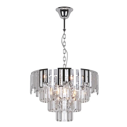 Srebrny elegancki żyrandol w stylu glamour - S878-Comas ze sklepu Edinos.pl w kategorii Lampy wiszące - zdjęcie 172579080