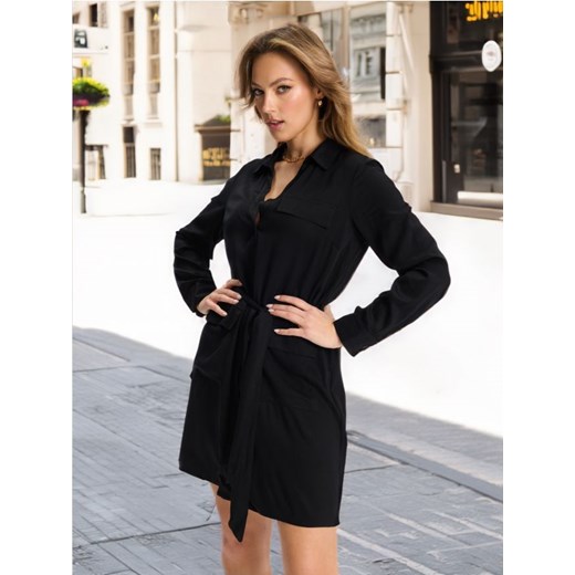 Sinsay - Sukienka mini koszulowa - czarny ze sklepu Sinsay w kategorii Sukienki - zdjęcie 172583612