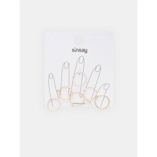 Sinsay - Pierścionki 6 pack - złoty ze sklepu Sinsay w kategorii Pierścionki - zdjęcie 172583723