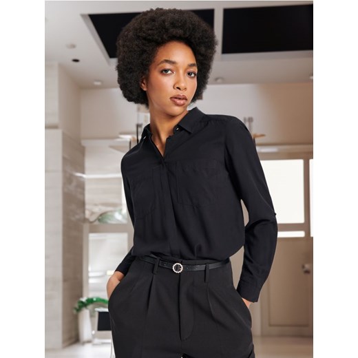Sinsay - Koszula z wiskozy - czarny ze sklepu Sinsay w kategorii Koszule damskie - zdjęcie 172583780