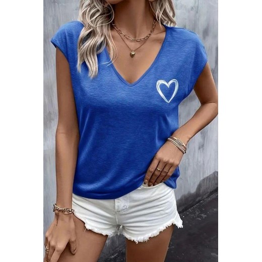 T-shirt NIOMEGA BLUE ze sklepu Ivet Shop w kategorii Bluzki damskie - zdjęcie 172585150