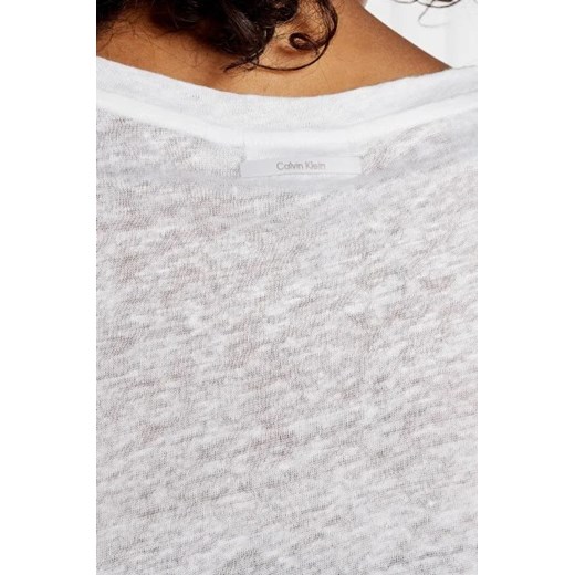 Calvin Klein Lniany t-shirt | Regular Fit Calvin Klein XS Gomez Fashion Store