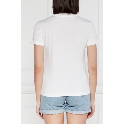 Bluzka damska Calvin Klein biała z krótkim rękawem z okrągłym dekoltem casual
