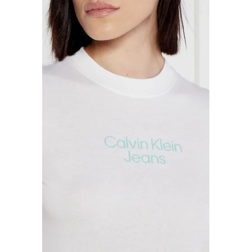 Calvin Klein bluzka damska z krótkim rękawem biała