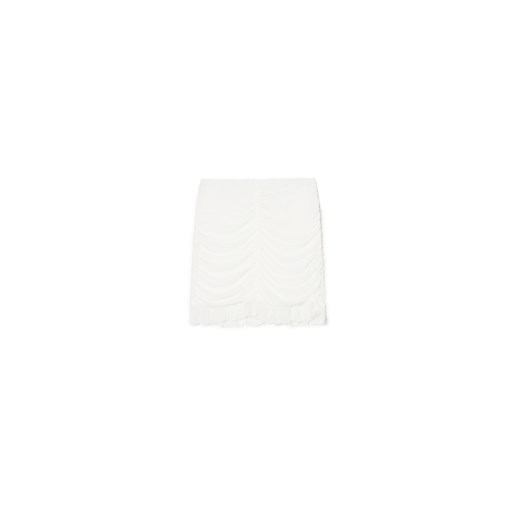 Cropp - Biała mini z marszczeniami - biały ze sklepu Cropp w kategorii Spódnice - zdjęcie 172587501