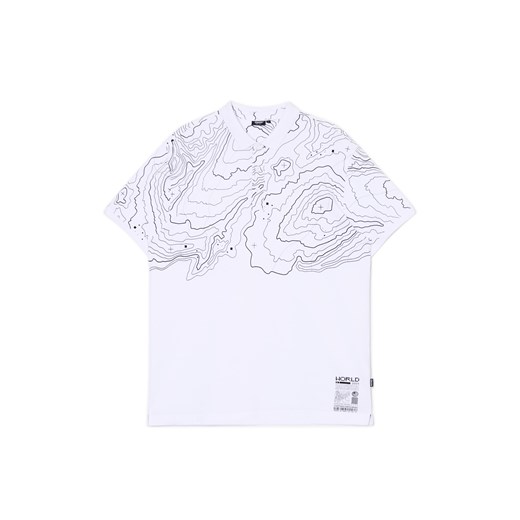 Cropp - Biała polo z imitacją mapy - biały ze sklepu Cropp w kategorii T-shirty męskie - zdjęcie 172587520
