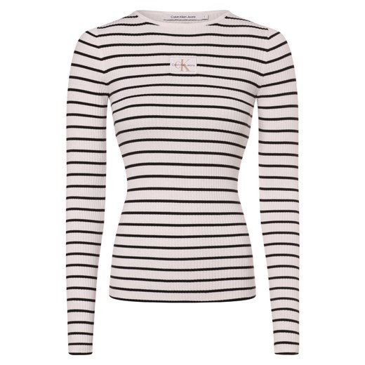 Calvin Klein Jeans Sweter damski Kobiety biały w paski ze sklepu vangraaf w kategorii Swetry damskie - zdjęcie 172588442