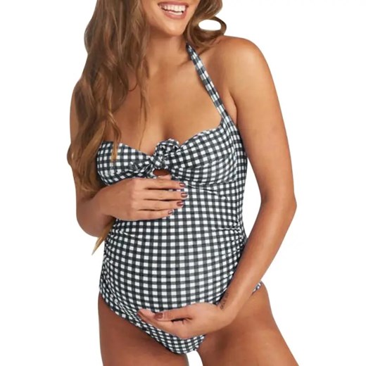 Jednoczęściowy strój kąpielowy retro dla kobiet w ciąży - Czarny / M ze sklepu Maybella.pl w kategorii Stroje kąpielowe - zdjęcie 172589150