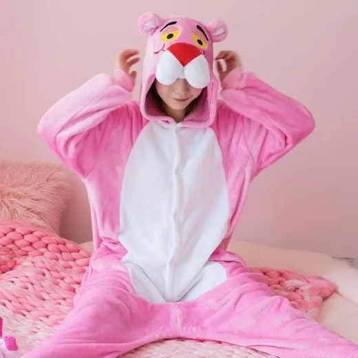 Onesie strój różowej pantery - Różowy / M ze sklepu Maybella.pl w kategorii Piżamy damskie - zdjęcie 172589960