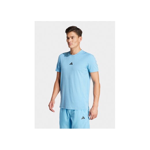 adidas Koszulka techniczna Designed for Training IS3830 Błękitny Slim Fit ze sklepu MODIVO w kategorii T-shirty męskie - zdjęcie 172591733