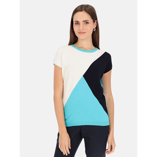 Dzianinowa trójkolorowa bluzka Potis & Verso Karolina ze sklepu Eye For Fashion w kategorii Bluzki damskie - zdjęcie 172592761