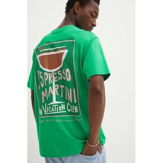 On Vacation t-shirt bawełniany kolor zielony z nadrukiem OVC T144 ze sklepu ANSWEAR.com w kategorii T-shirty męskie - zdjęcie 172593510