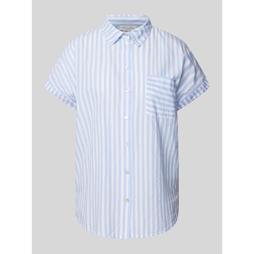 Bluzka ze wzorem w paski i kieszenią na piersi ze sklepu Peek&Cloppenburg  w kategorii Koszule damskie - zdjęcie 172594693