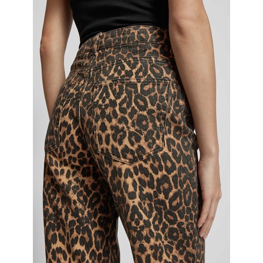 Jeansy o kroju regular fit ze zwierzęcym nadrukiem model ‘Simona Leopard’ Neo Noir XS Peek&Cloppenburg 