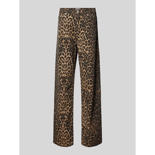 Jeansy o kroju regular fit ze zwierzęcym nadrukiem model ‘Simona Leopard’ ze sklepu Peek&Cloppenburg  w kategorii Jeansy damskie - zdjęcie 172594811
