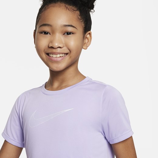 Bluzka dziewczęca Nike jerseyowa z krótkim rękawem 