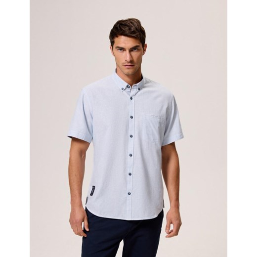 Koszula LINE SH 243 Biały-Niebieski M ze sklepu Diverse w kategorii Koszule męskie - zdjęcie 172596371