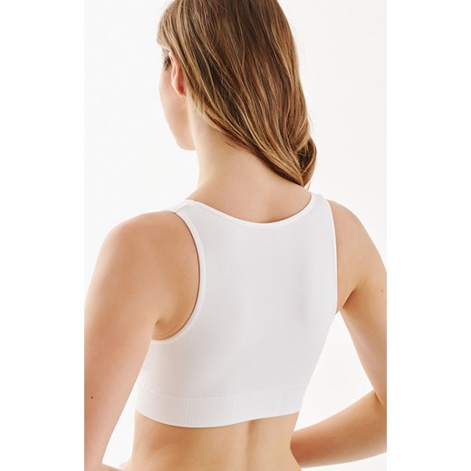 Bezszwowy top damski z marszczeniem biały Shape 1204, Kolor biały, Rozmiar S/M, Gabriella ze sklepu Intymna w kategorii Biustonosze - zdjęcie 172597390