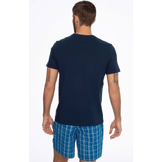 Bawełniana piżama męska Ever 41289-59X, Kolor granatowo-niebieski, Rozmiar 2XL, Henderson 2XL Intymna