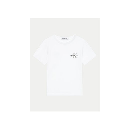 Calvin Klein Jeans T-Shirt Monogram IU0IU00624 M Biały Regular Fit ze sklepu MODIVO w kategorii T-shirty chłopięce - zdjęcie 172598060