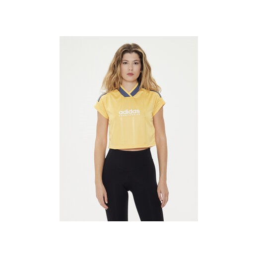 adidas T-Shirt Tiro Summer IS0726 Żółty Slim Fit ze sklepu MODIVO w kategorii Bluzki damskie - zdjęcie 172598294
