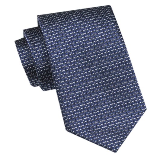 Elegancki Krawat Męski Angelo di Monti - Ciemnoniebieski w Drobny Wzorek KRADM2112 ze sklepu JegoSzafa.pl w kategorii Krawaty - zdjęcie 172598671