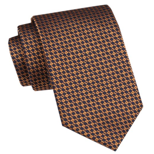 Elegancki Krawat Męski Angelo di Monti - Stare Złoto, Drobny Wzór KRADM2095 ze sklepu JegoSzafa.pl w kategorii Krawaty - zdjęcie 172598711