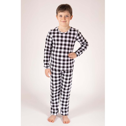 Bawełniana chłopięca piżama z długim rękawem w kratkę ze sklepu 5.10.15 w kategorii Piżamy dziecięce - zdjęcie 172601311