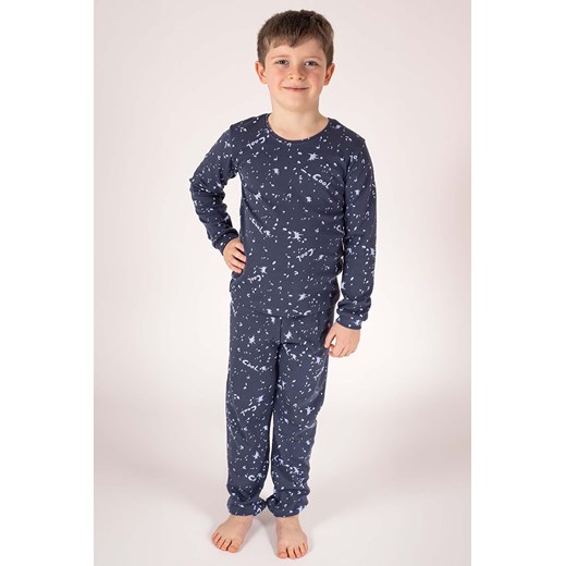 Granatowa bawełniana piżama z długim rękawem- Cool ze sklepu 5.10.15 w kategorii Piżamy dziecięce - zdjęcie 172601334