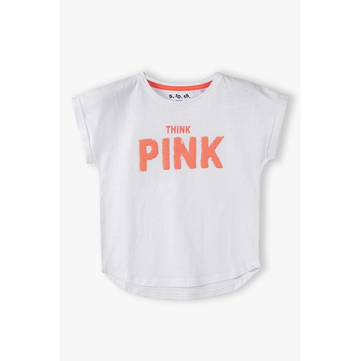 T-shirt dziewczęcy z dwustronnymi cekinami- Pink ze sklepu 5.10.15 w kategorii Bluzki dziewczęce - zdjęcie 172601391