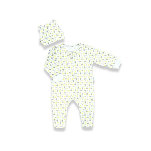 Komplet niemowlęcy z bawełny- pajac i czapeczka ze sklepu 5.10.15 w kategorii Komplety niemowlęce - zdjęcie 172601400