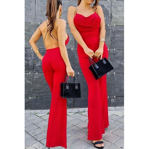 Kombinezon VALTENA RED ze sklepu Ivet Shop w kategorii Kombinezony damskie - zdjęcie 172602120