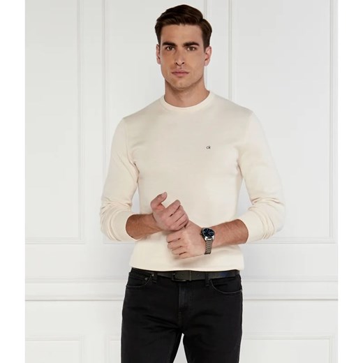 Calvin Klein Sweter | Classic fit | z dodatkiem jedwabiu Calvin Klein L Gomez Fashion Store