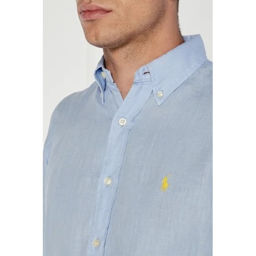 Koszula męska niebieska Polo Ralph Lauren z kołnierzykiem button down 