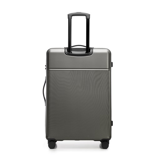 Duża walizka z ABS-u z pionowymi paskami szara WITTCHEN
