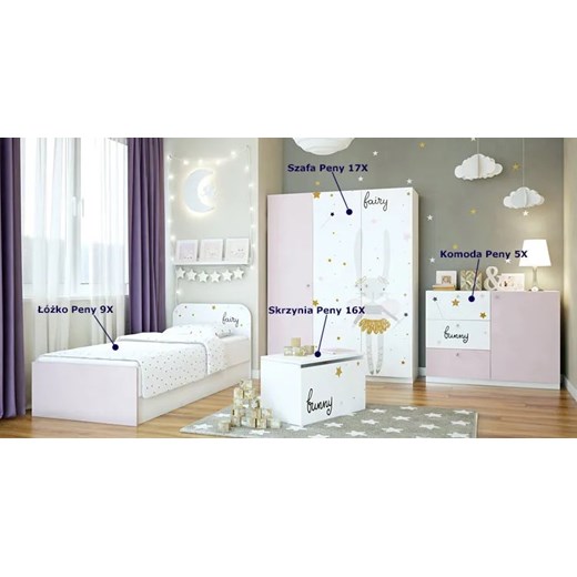 Biało-lawendowa szafka dziecięca Peny 20X - 2 kolory Elior One Size Edinos.pl
