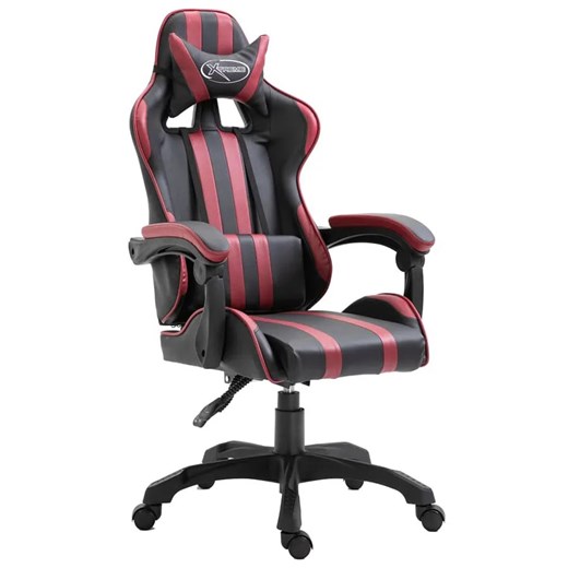 Ciemnoczerwony fotel obrotowy gamingowy - Davo ze sklepu Edinos.pl w kategorii Krzesła biurowe - zdjęcie 172605033