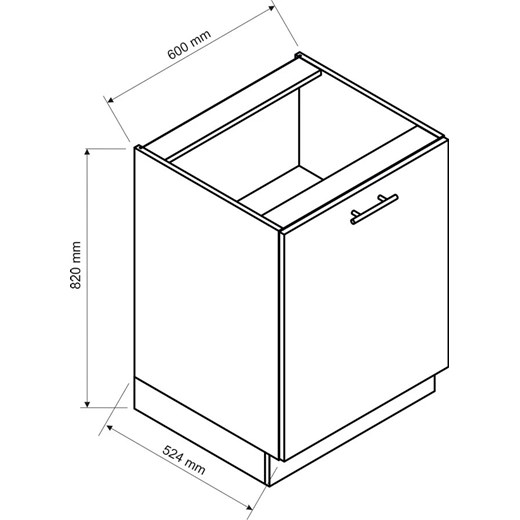 Szafka kuchenna dolna z półkami biała- Pergio 12X 60 cm Elior One Size Edinos.pl