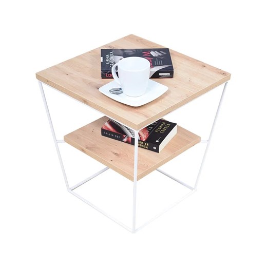 Skandynawski stolik kawowy z półką dąb artisan - Arakin 5X ze sklepu Edinos.pl w kategorii Stoliki kawowe - zdjęcie 172605412