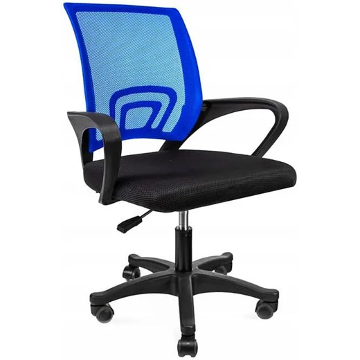 Niebieski fotel obrotowy do biurka - Azon 4X ze sklepu Edinos.pl w kategorii Krzesła biurowe - zdjęcie 172605442