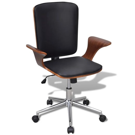 Czarny obrotowy fotel ze skóry ekologicznej - Oxofi 3X ze sklepu Edinos.pl w kategorii Krzesła biurowe - zdjęcie 172605833