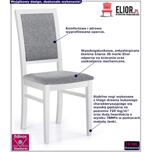 Drewniane krzesło Prince - Białe Elior One Size Edinos.pl