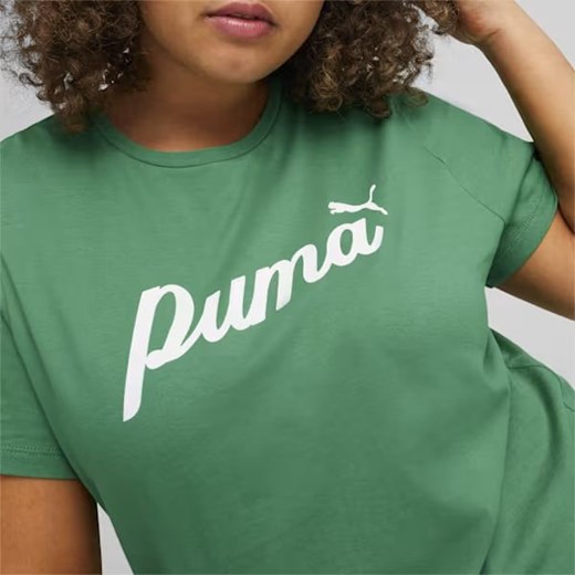 Bluzka damska Puma z napisami z krótkim rękawem z okrągłym dekoltem 