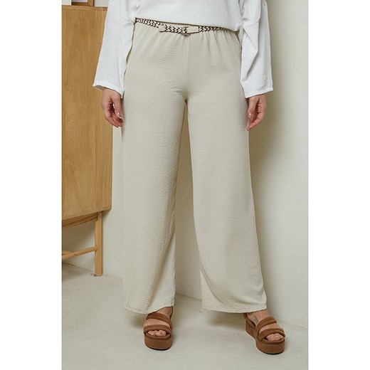 Curvy Lady Spodnie w kolorze beżowym ze sklepu Limango Polska w kategorii Spodnie damskie - zdjęcie 172606970