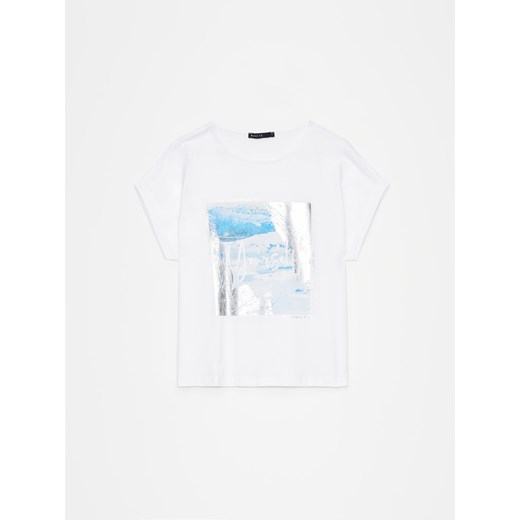 Mohito - Koszulka z nadrukiem - biały ze sklepu Mohito w kategorii Bluzki damskie - zdjęcie 172607481