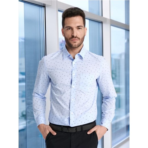 Sinsay - Koszula slim - błękitny ze sklepu Sinsay w kategorii Koszule męskie - zdjęcie 172609533