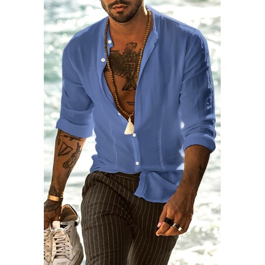 Koszula FENDORO BLUE ze sklepu Ivet Shop w kategorii Koszule męskie - zdjęcie 172609710