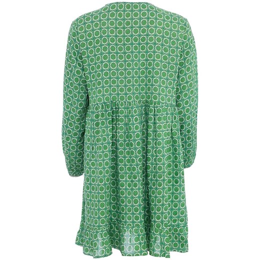 Zielona sukienka Zwillingsherz z wiskozy casual oversize'owa mini luźna